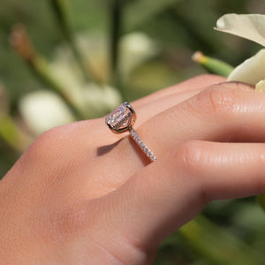 The Pave Kamellie Set With A 3 Carat Elongated Cushion Lab Diamond