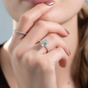 The Kamellie Set With A 4.5 Carat Elongated Cushion Moissanite