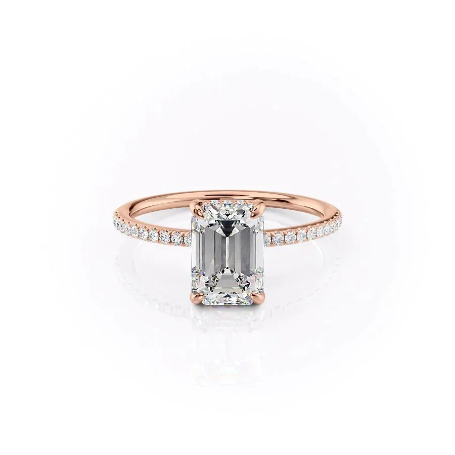 The Pave Kamellie Set With A 3.5 Carat Emerald Moissanite