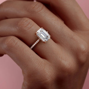 The Pave Kamellie Set With A 1.5 Carat Emerald Lab Diamond