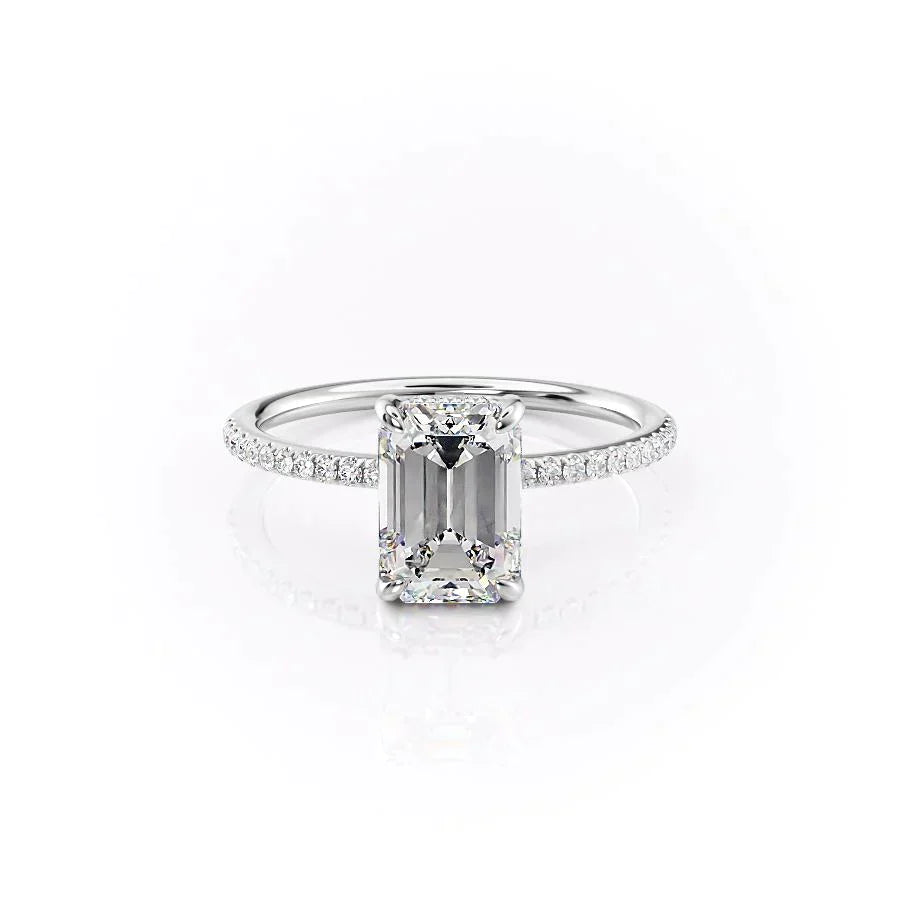 The Pave Kamellie Set With A 1.5 Carat Emerald Lab Diamond