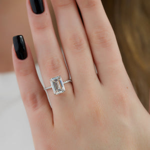 The Pave Kamellie Set With A 3 Carat Emerald Lab Diamond