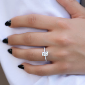 The Pave Kamellie Set With A 3 Carat Emerald Lab Diamond