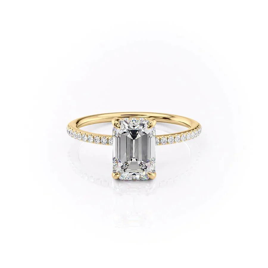 The Pave Kamellie Set With A 3.5 Carat Emerald Moissanite