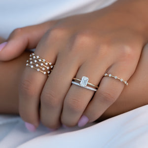 The Pave Kamellie Set With A 1 Carat Emerald Lab Diamond