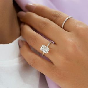 The Pave Kamellie Set With A 1 Carat Emerald Lab Diamond