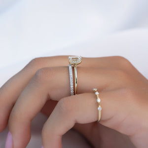 The Pave Kamellie Set With A 1 Carat Emerald Lab Diamond