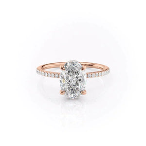 The Pave Kamellie Set With A 1.5 Carat Oval Moissanite