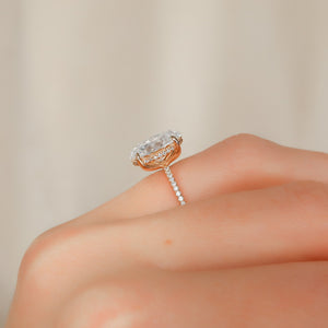 The Pave Kamellie Set With A 1 Carat Oval Lab Diamond