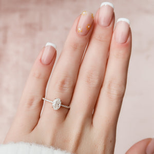 The Pave Kamellie Set With A 1 Carat Oval Lab Diamond