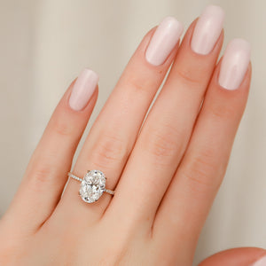 The Pave Kamellie Set With A 1 Carat Oval Lab Diamond