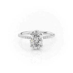 The Pave Kamellie Set With A 3.5 Carat Oval Moissanite