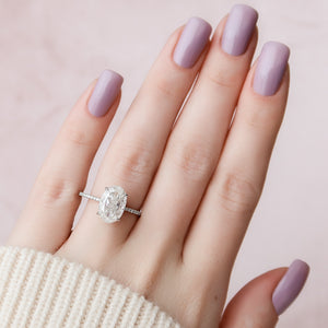The Pave Kamellie Set With A 2 Carat Oval Lab Diamond