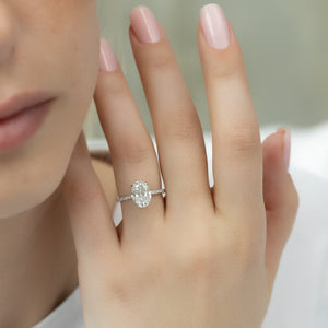The Pave Kamellie Set With A Oval Moissanite