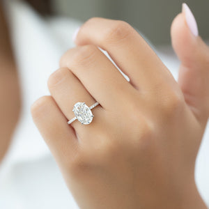 The Pave Kamellie Set With A 2 Carat Oval Lab Diamond