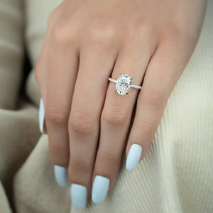 The Pave Kamellie Set With A 2 Carat Oval Lab Diamond