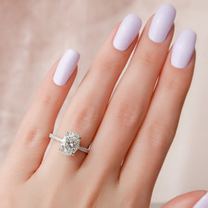The Pave Kamellie Set With A Oval Moissanite