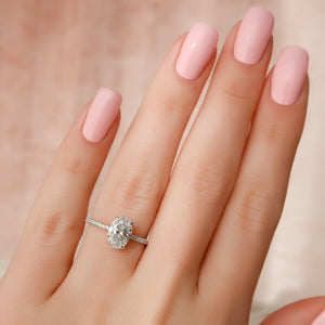 The Pave Kamellie Set With A 2 Carat Oval Lab Diamond
