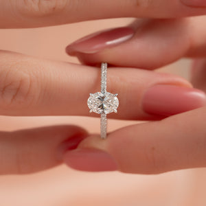 The Pave Kamellie Set With A 2 Carat Oval Lab Diamond