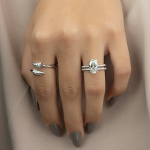 The Pave Kamellie Set With A Oval Moissanite