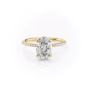 The Pave Kamellie Set With A 3 Carat Oval Lab Diamond
