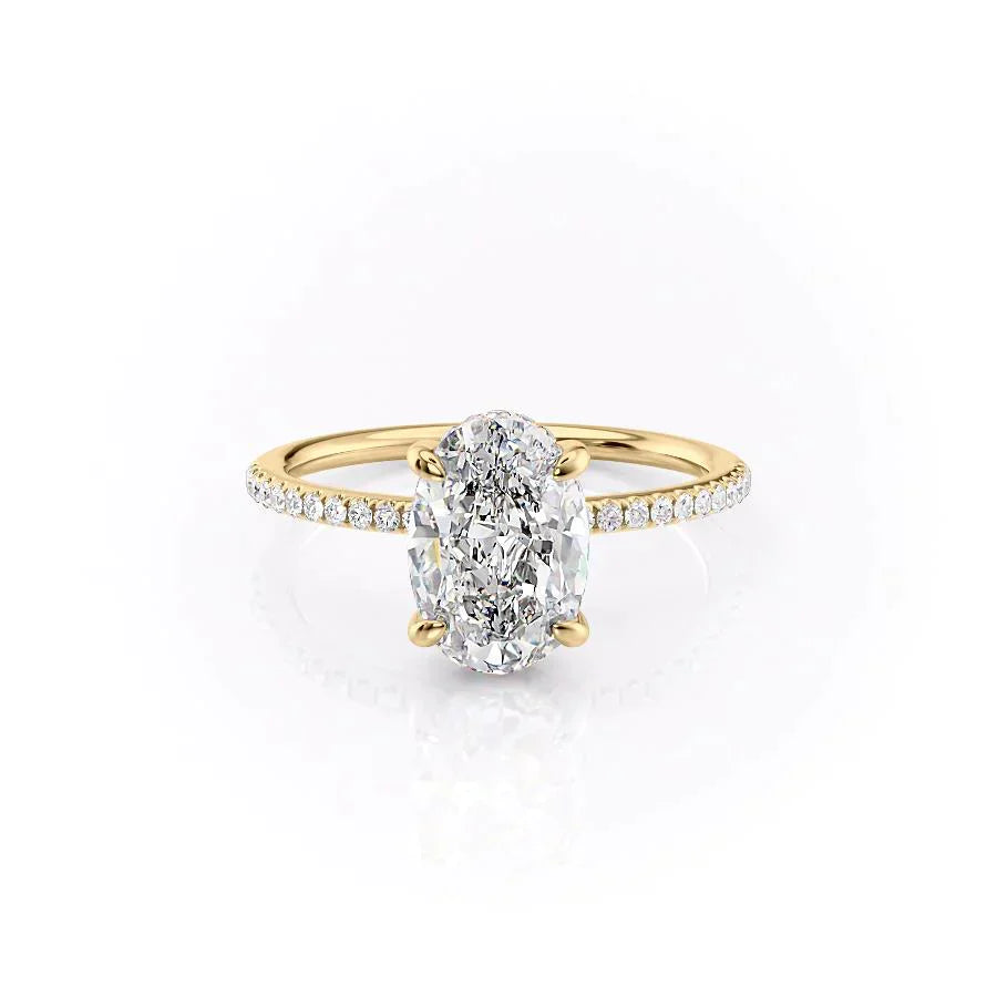 The Pave Kamellie Set With A 3 Carat Oval Lab Diamond