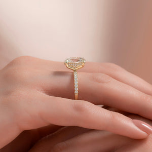 The Pave Kamellie Set With A 2.5 Carat Oval Lab Diamond
