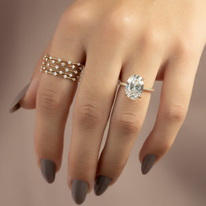 The Pave Kamellie Set With A 2.5 Carat Oval Lab Diamond