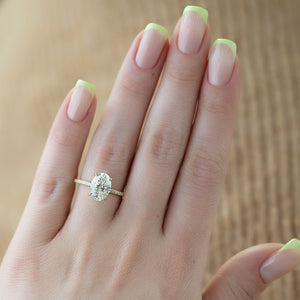 The Pave Kamellie Set With A 2.5 Carat Oval Lab Diamond