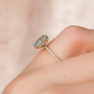 The Pave Kamellie Set With A 2.5 Carat Oval Lab Diamond