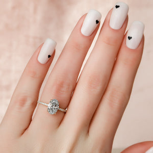 The Pave Kamellie Set With A 2.5 Carat Oval Lab Diamond