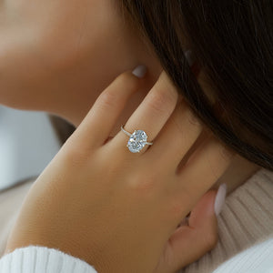 The Pave Kamellie Set With A 2.5 Carat Oval Lab Diamond