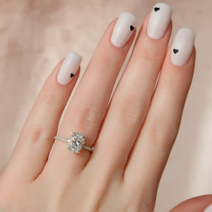 The Pave Kamellie Set With A 2.5 Carat Oval Lab Diamond