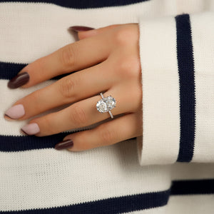 The Pave Kamellie Set With A 2.5 Carat Oval Lab Diamond