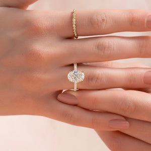 The Pave Kamellie Set With A 2.5 Carat Oval Lab Diamond