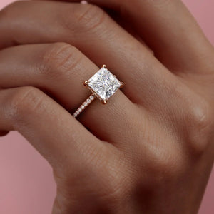 The Pave Kamellie Set With A 3 Carat Princess Lab Diamond