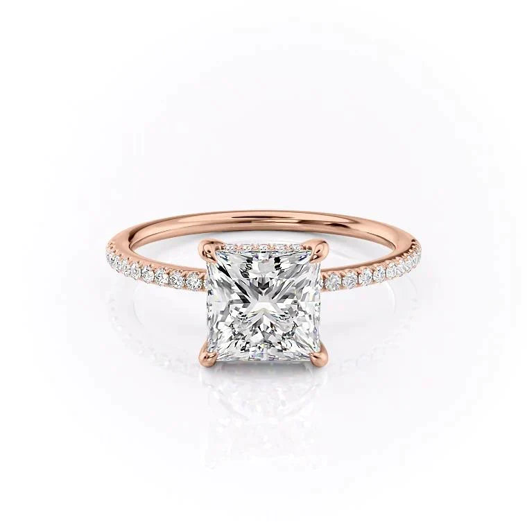 The Pave Kamellie Set With A 3 Carat Princess Lab Diamond