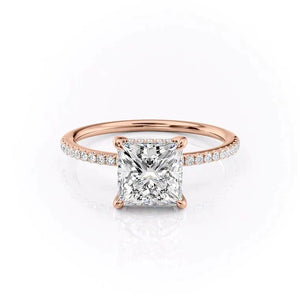 The Pave Kamellie Set With A 2.5 Carat Princess Moissanite