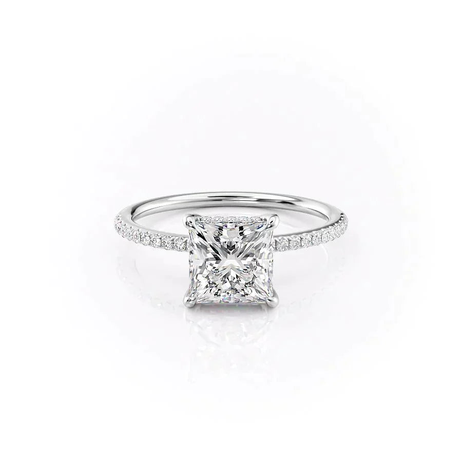 The Pave Kamellie Set With A 3 Carat Princess Lab Diamond