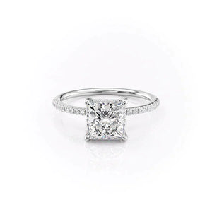 The Pave Kamellie Set With A 1.5 Carat Princess Moissanite