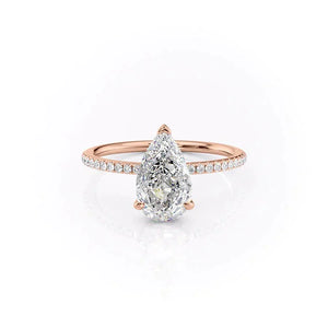 The Pave Kamellie Set With A 4.5 Carat Pear Moissanite