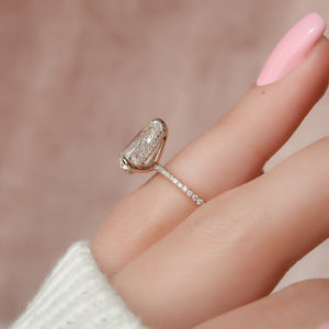 The Pave Kamellie Set With A 1 Carat Pear Lab Diamond