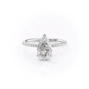 The Pave Kamellie Set With A 2 Carat Pear Lab Diamond
