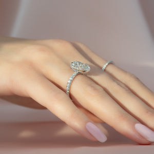 The Pave Kamellie Set With A 1.5 Carat Pear Lab Diamond