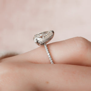 The Pave Kamellie Set With A 1.5 Carat Pear Lab Diamond