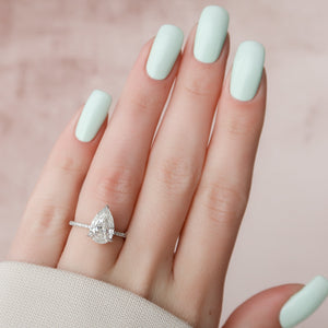 The Pave Kamellie Set With A 1.5 Carat Pear Lab Diamond