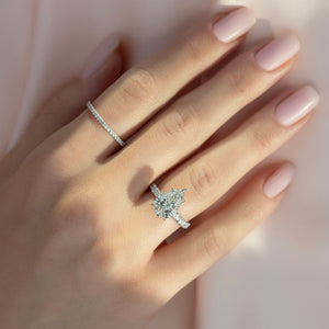 The Pave Kamellie Set With A 1.5 Carat Pear Lab Diamond
