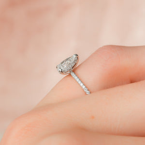 The Pave Kamellie Set With A 1.5 Carat Pear Lab Diamond