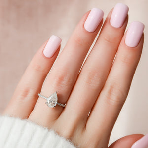 The Pave Kamellie Set With A 1.5 Carat Pear Lab Diamond