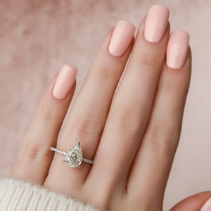 The Pave Kamellie Set With A 1.5 Carat Pear Lab Diamond